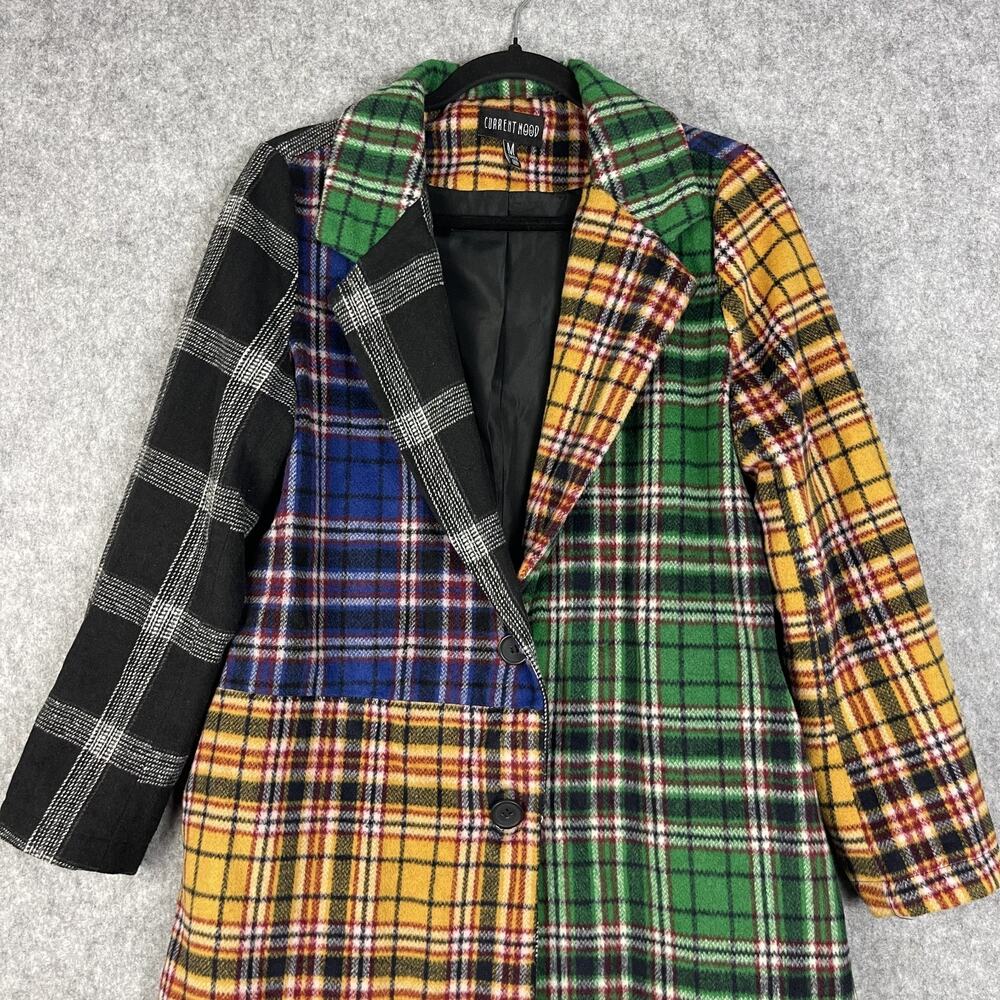 Dolls Kill Current Mood Academy Punk Plaid Jacket Coat Womens Medium Wool Blend - Picture 2 of 15
